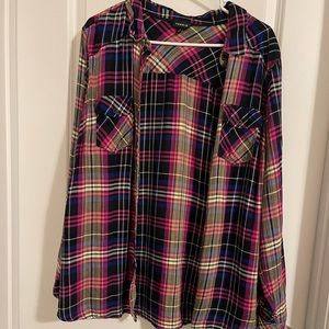 Torrid Multi-colored Plaid Button Down